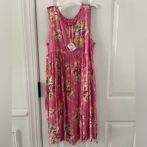 April Cornel Girls Sleeveless Pink Floral Sundress Size 11/12